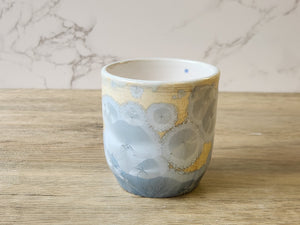 Small handmade pottery cup with crystalline glaze - Hand made Ceramic tumbler - pencil holder - ceramic cylinder - pottery mug