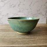 Handmade pottery serving bowl- greens - Large salad bowl - Fruit bowl - Unique display bowl