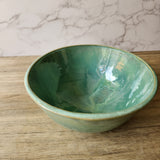 Handmade pottery serving bowl- greens - Large salad bowl - Fruit bowl - Unique display bowl