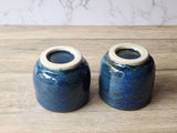 Hand made Japanese style tea cup - whisky cup - Ceramic yunomi with deep blue glaze -Guinomi - Handmade pottery mug - whisky sipper