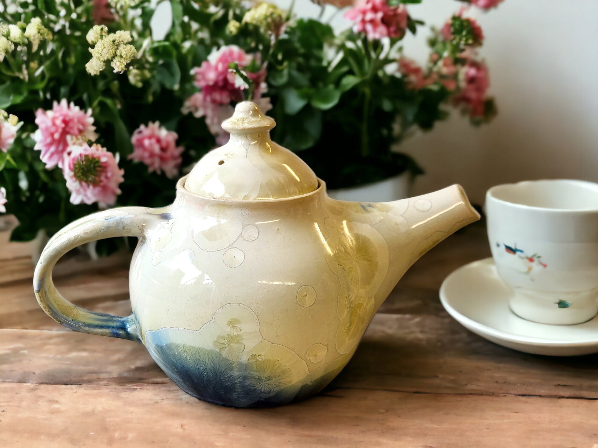 handmade ceramic teapot - unique pottery teapot - housewarming gift - tea lovers gift - handmade crystalline teapot - unique gift