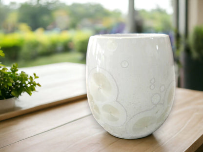 Handmade Ceramic Vase - Pottery vase - golden snow Crystalline glaze - gift for her