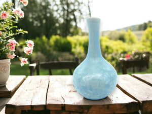 Handmade porcelain pottery bud vase -Small Blue ceramic vase - Ceramic crystalline glaze small vase - decorative pottery - display flowers