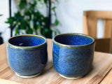 Hand made Japanese style tea cup - whisky cup - Ceramic yunomi with deep blue glaze -Guinomi - Handmade pottery mug - whisky sipper