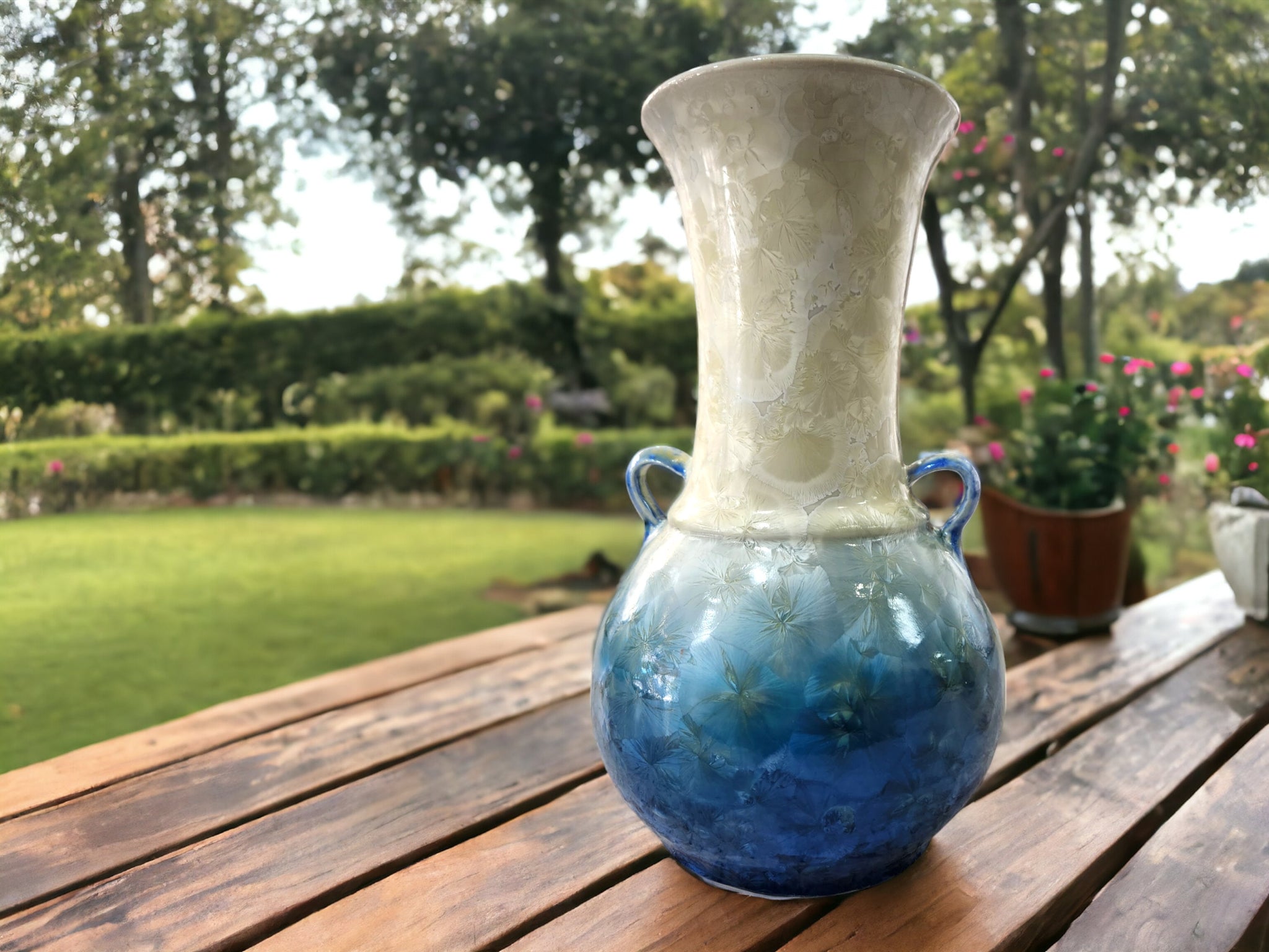 Porcelain handmade pottery Crystalline glaze vase - Large ceramic vase - crystalline vase - display vase