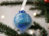 Handmade ceramic Christmas tree Ornament- Blue Christmas decoration - unique Xmas tree Bauble.