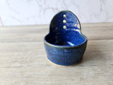 Handmade Pottery herb stripper- Australian made - ceramic bowl - blue herb stripper