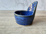 Handmade Pottery herb stripper- Australian made - ceramic bowl - blue herb stripper