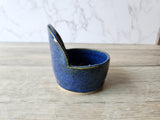 Handmade Pottery herb stripper- Australian made - ceramic bowl - blue herb stripper