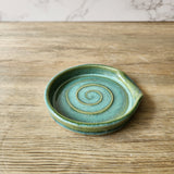 Handmade pottery Spoon rest - soft green - ceramic kitchen gift for her