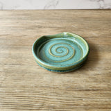 Handmade pottery Spoon rest - soft green - ceramic kitchen gift for her