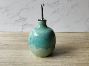 Hand made Pottery Oil Bottle - Ceramic Olive oil pourer - Oil dispenser made in Australia - Vinegar bottle - dressing bottle