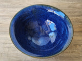 Handmade pottery serving bowl- Blue/greens - Large salad bowl - Fruit bowl - Unique display bowl _SECOND