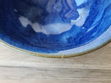 Handmade pottery serving bowl- Blue/greens - Large salad bowl - Fruit bowl - Unique display bowl _SECOND