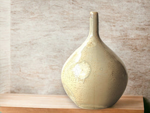 Unique Handmade porcelain Ceramic bud vase - Crystalline pottery small vase Made in Austalia - Denim Blue on Mustard glaze