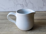 Handmade pottery Jug, 400ml ceramic creamer, Australian-made milk jug, white creamer, gravy boat, milk jug, SECOND