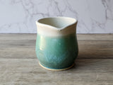 Handmade pottery Jug, 350ml ceramic creamer, australian made milk jug, Green and Butterrmilk creamer, gravy boat, milk jug