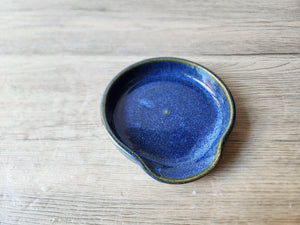 Hand made potter Spoon rest - Blue ceramic spoon rest - kitchen gift - spoon rest for kitchen counter