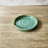 Handmade pottery Spoon rest - soft green - ceramic kitchen gift for her