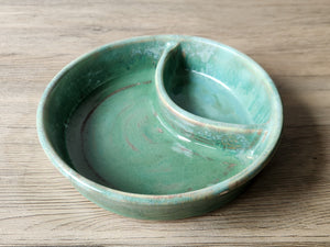 Pottery Chip and dip bowl - TV snack ceramic bowl or condiment bowl- seafoam green 2 - A perfect gift for him