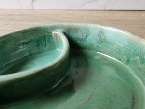 Pottery Chip and dip bowl - TV snack ceramic bowl or condiment bowl- seafoam green 2 - A perfect gift for him