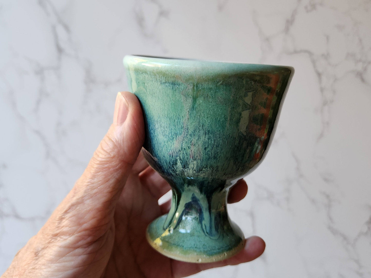 Small Handmade ceramic wine goblet - a perfect gift for a wine or spirit lover - Bar accessories - A unique gift for her