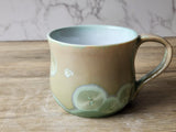 Handmade Pottery Mug Australia - Crystalline glazes green mug - handmade Ceramic crystal cup - unique gift - microwave-safe mug - 300ml