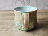 Handmade Pottery Mug Australia - Crystalline glazes green mug - handmade Ceramic crystal cup - unique gift - microwave-safe mug - 300ml