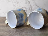 Handmade Pottery mugs, ceramic coffe mug with crystalline glaze, 300ml large pottery cup, Unique pottery gift, coffee lovers