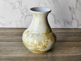 Handmade ceramic vase - Large pottery vase with soft gold on white Crystalline glaze - flower display - Australian Pottery - unique gift