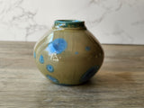 Handmade pottery vase -Blue and beige Crystalline glaze ornamental bud vase - A Unique gift for her - Ceramic handmade but vase