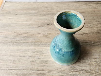Underside of Elegant handmade wine cup with natural glaze finish