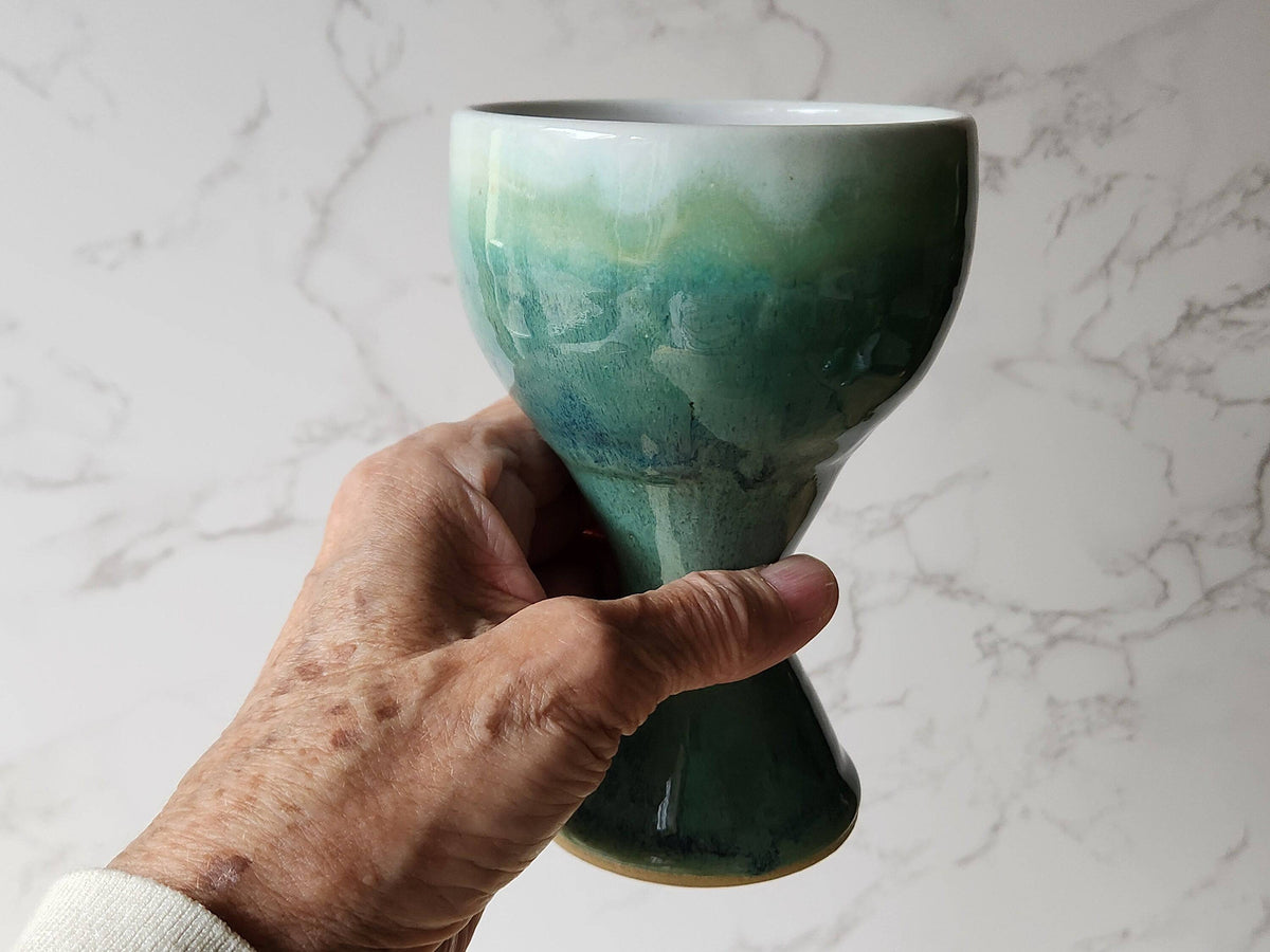 Food-safe ceramic goblet for wine, cider, or cocktails
