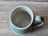 Coffee lover Green Ceramic mug - hand made Pottery coffee mug - man size mug - Large cup - 350ml mug perfect gift for him or her