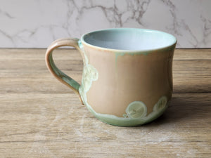 Handmade Pottery Mug Australia - Crystalline glazes green mug - handmade Ceramic crystal cup - unique gift - microwave-safe mug - 300ml