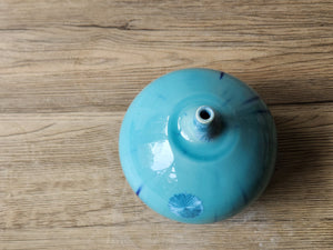 Handmade ceramic vase - porcelain pottery bud vase - soft blue Crystalline glazed ornamental vase