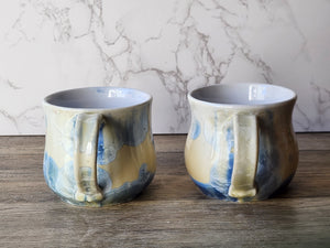 Handmade Pottery mugs, ceramic coffe mug with crystalline glaze, 300ml large pottery cup, Unique pottery gift, coffee lovers