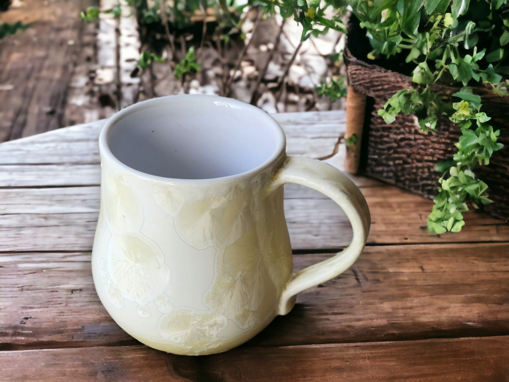 Handmade Pottery mug Australia - Crystalline glazes blue mug - handmade Ceramic crystal mug - unique gift - microwave safe mug