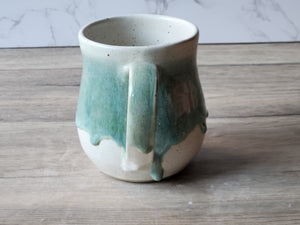 Coffee lover Green Ceramic mug - hand made Pottery coffee mug - man size mug - Large cup - 350ml mug perfect gift for him or her