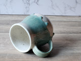 Coffee lover Green Ceramic mug - hand made Pottery coffee mug - man size mug - Large cup - 350ml mug perfect gift for him or her