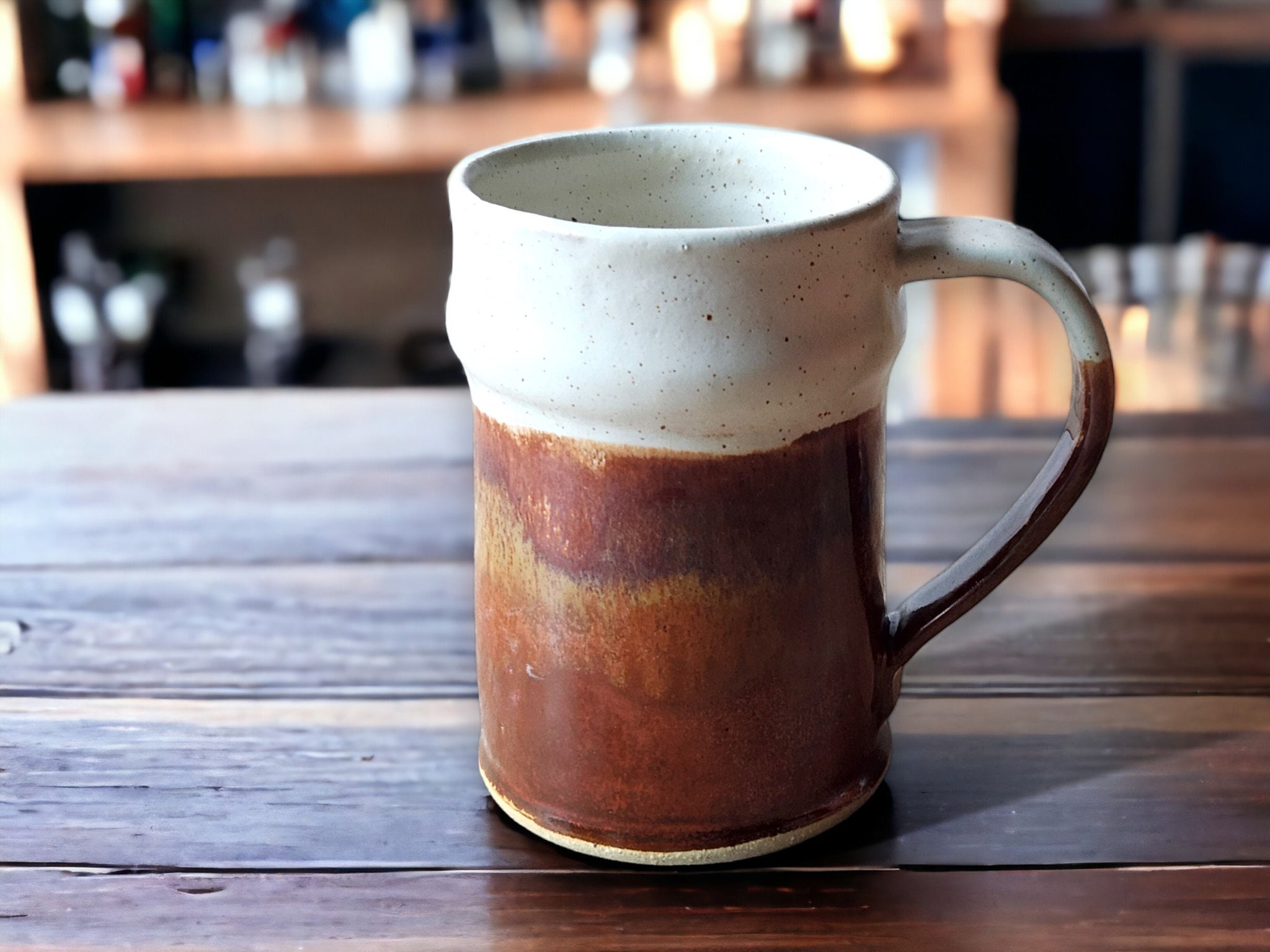 Handmade Pottery Stein - Ceramic pint size mug - man-size tankard - Bush Australia inspired stein - 550ml ceramic beer mug - Pint Pot