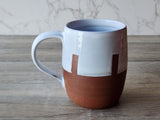 Hand-made ceramic mug -450ml pottery coffee mug -red clay- white glaze -made in Australia