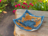 Hand made Ceramic platter - Porcelain pottery Crystalline glaze centre piece small - Coffee table display