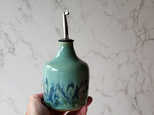 Hand made Pottery Oil Bottle - Ceramic Olive oil pourer - Oil dispenser made in Australia - vinegar bottle - salad dressing pourer