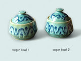 Hand-made pottery sugar bowl - Ceramic lidded container - small condiment Bowl - pottery lidded tea Jar- Storage pot - Unique gift