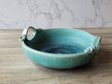 Handmade pottery handled display- serving Bowl- Handmade ceramic bowl with handles