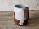 Hand-made ceramic mug -450ml pottery coffee mug -red clay- white glaze -made in Australia