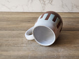 Hand-made ceramic mug -450ml pottery coffee mug -red clay- white glaze -made in Australia