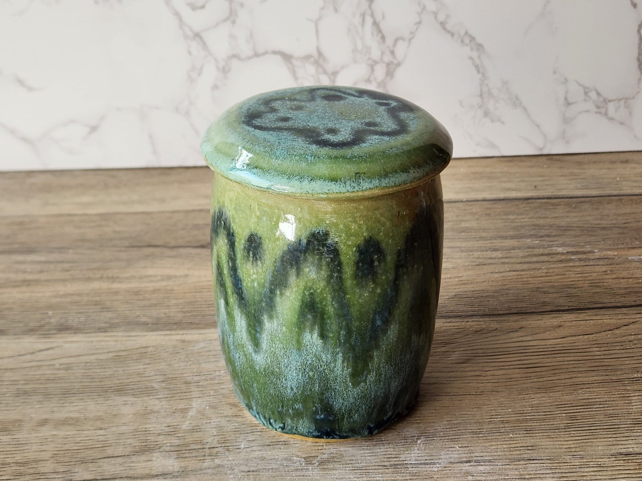 Hand made pottery lidded jar - Ceramic lidded container - small condiment container - sugar bowl - Storage pot - Tea Jar - Ceramic canister