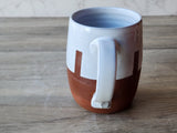 Hand-made ceramic mug -450ml pottery coffee mug -red clay- white glaze -made in Australia